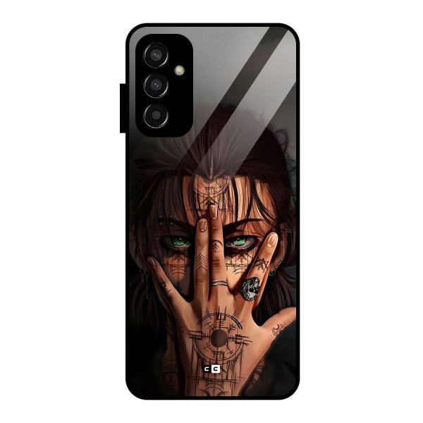 Eren Yeager Illustration Glass Back Case for Galaxy F13