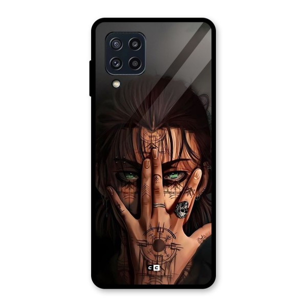 Eren Yeager Illustration Glass Back Case for Galaxy M32