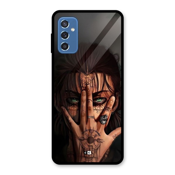 Eren Yeager Illustration Glass Back Case for Galaxy M52 5G