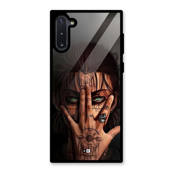 Eren Yeager Illustration Glass Back Case for Galaxy Note 10