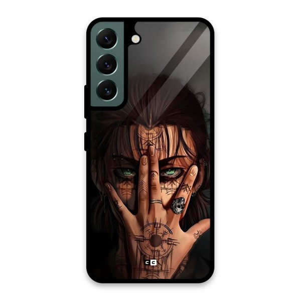 Eren Yeager Illustration Glass Back Case for Galaxy S22 5G