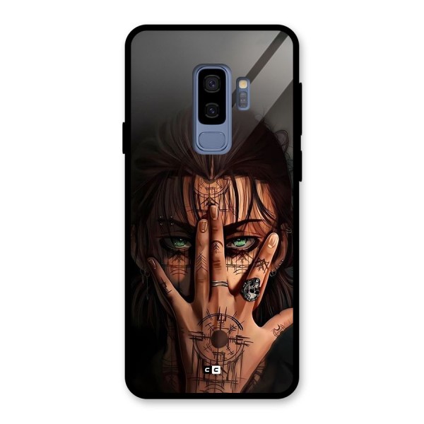 Eren Yeager Illustration Glass Back Case for Galaxy S9 Plus