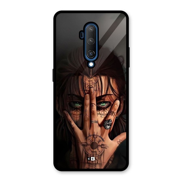 Eren Yeager Illustration Glass Back Case for OnePlus 7T Pro