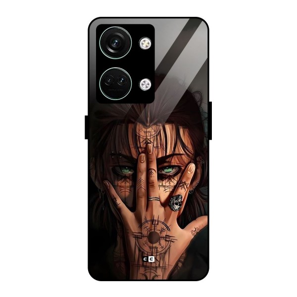 Eren Yeager Illustration Glass Back Case for Oneplus Nord 3