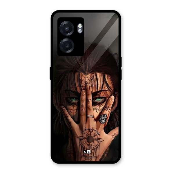 Eren Yeager Illustration Glass Back Case for Oppo K10 (5G)