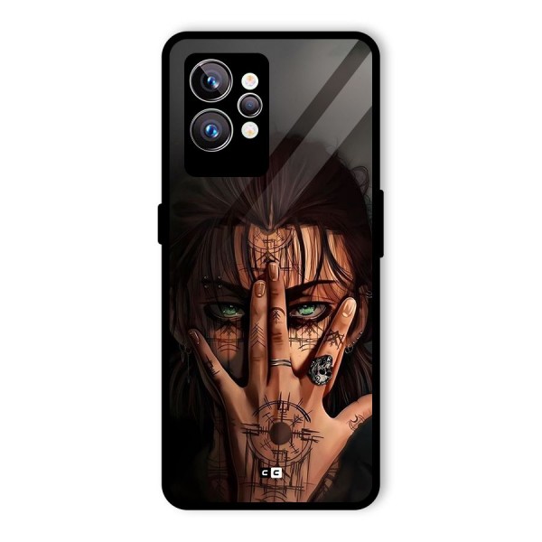 Eren Yeager Illustration Glass Back Case for Realme GT2 Pro