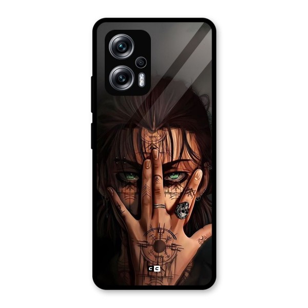 Eren Yeager Illustration Glass Back Case for Redmi K50i