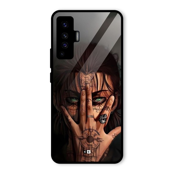 Eren Yeager Illustration Glass Back Case for Vivo X50