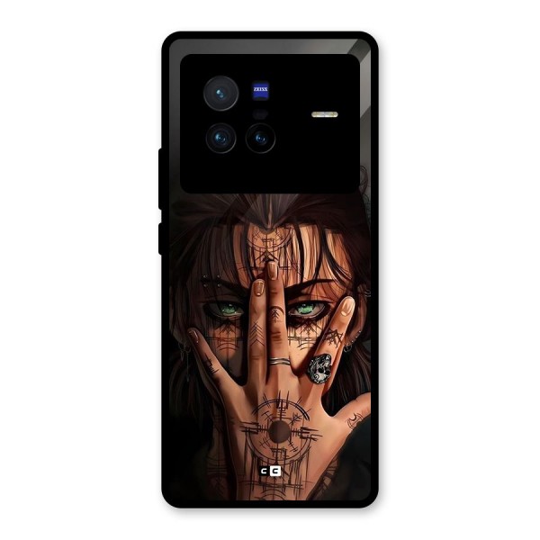 Eren Yeager Illustration Glass Back Case for Vivo X80