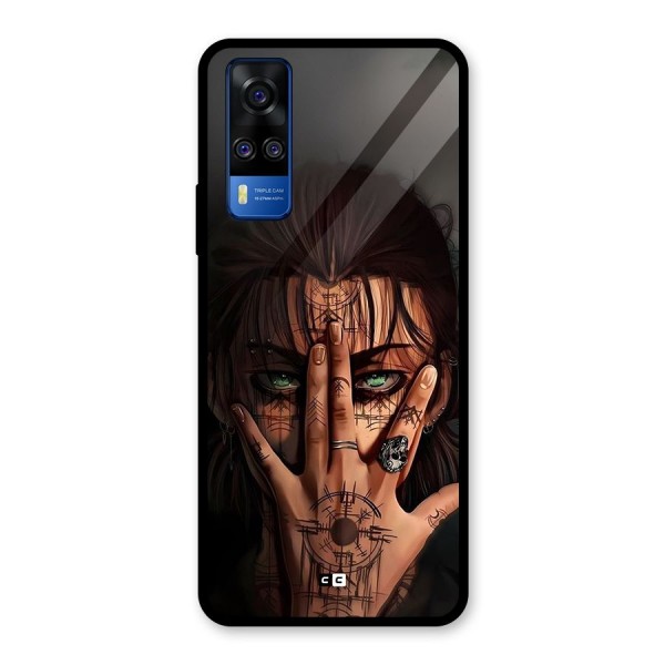 Eren Yeager Illustration Glass Back Case for Vivo Y51