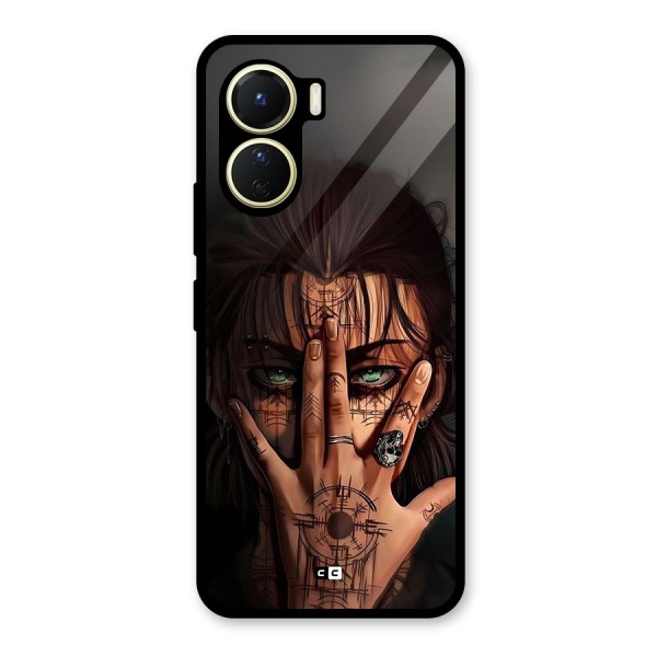 Eren Yeager Illustration Glass Back Case for Vivo Y56