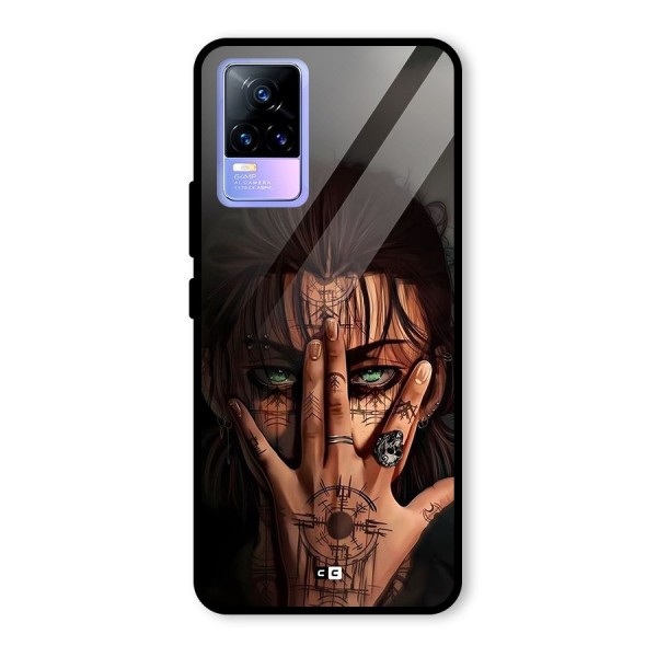 Eren Yeager Illustration Glass Back Case for Vivo Y73