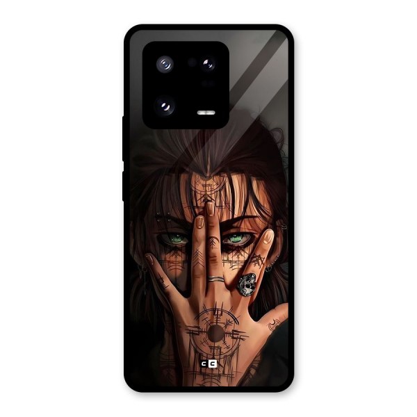 Eren Yeager Illustration Glass Back Case for Xiaomi 13 Pro