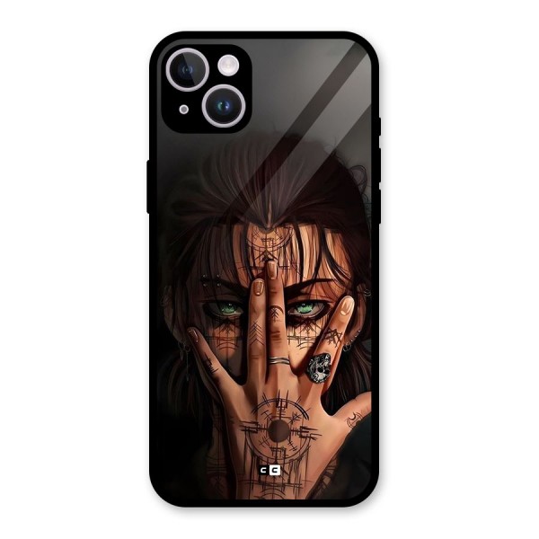 Eren Yeager Illustration Glass Back Case for iPhone 14 Plus