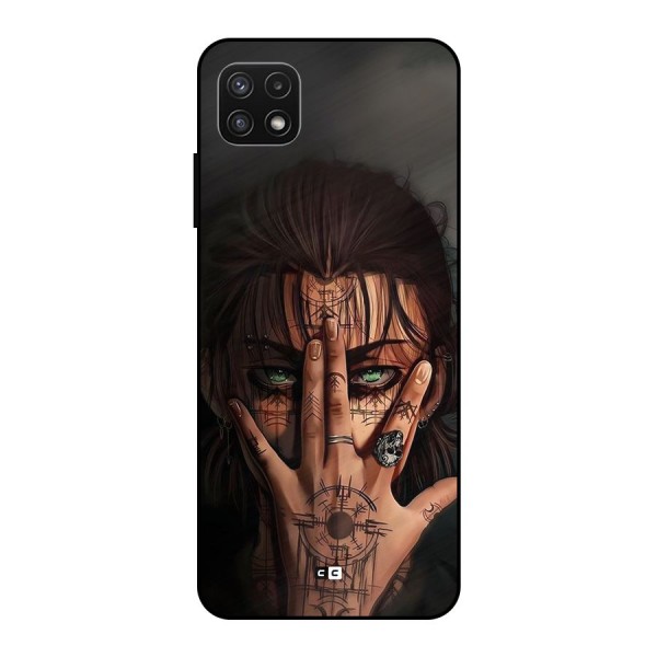 Eren Yeager Illustration Metal Back Case for Galaxy A22 5G