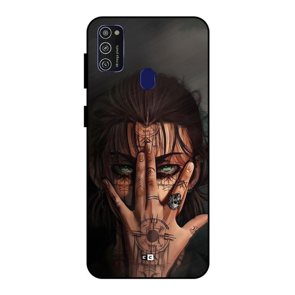 Eren Yeager Illustration Metal Back Case for Galaxy M21