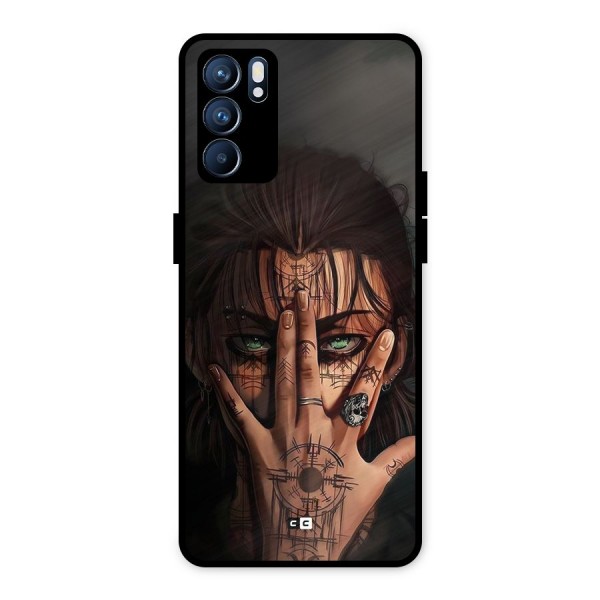 Eren Yeager Illustration Metal Back Case for Oppo Reno6 5G