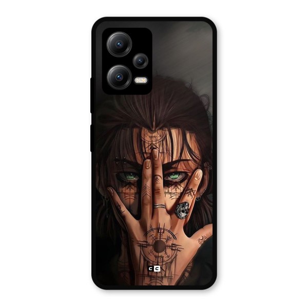 Eren Yeager Illustration Metal Back Case for Poco X5