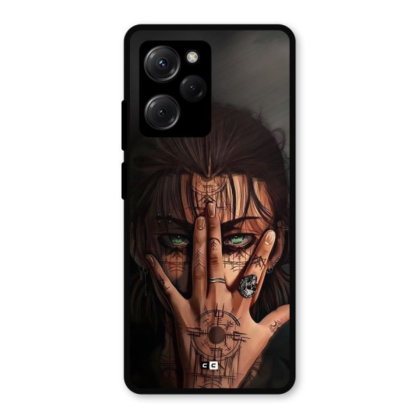 Eren Yeager Illustration Metal Back Case for Poco X5 Pro