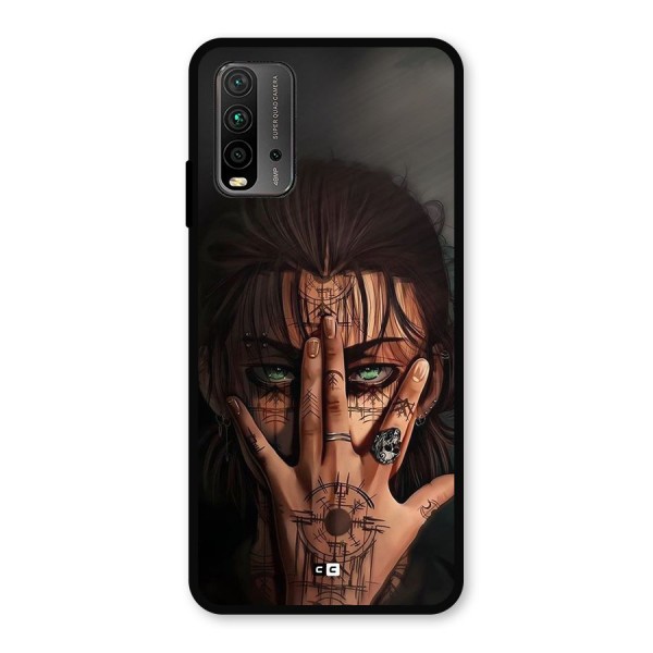 Eren Yeager Illustration Metal Back Case for Redmi 9 Power