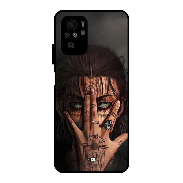 Eren Yeager Illustration Metal Back Case for Redmi Note 10