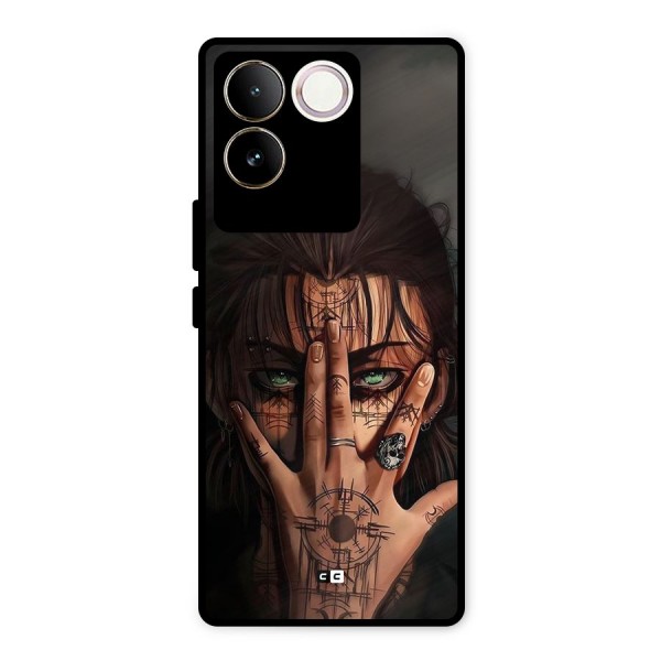 Eren Yeager Illustration Metal Back Case for Vivo T2 Pro