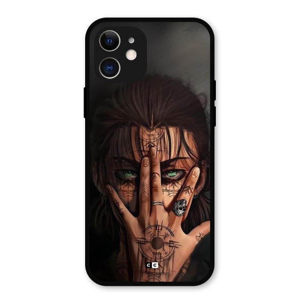 Eren Yeager Illustration Metal Back Case for iPhone 12