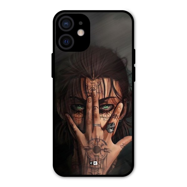 Eren Yeager Illustration Metal Back Case for iPhone 12 Mini