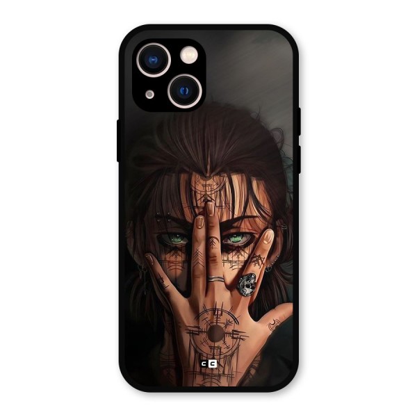 Eren Yeager Illustration Metal Back Case for iPhone 13