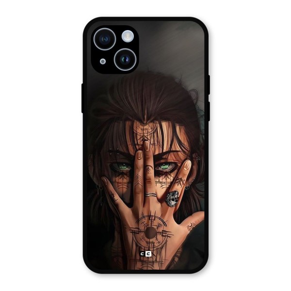 Eren Yeager Illustration Metal Back Case for iPhone 14