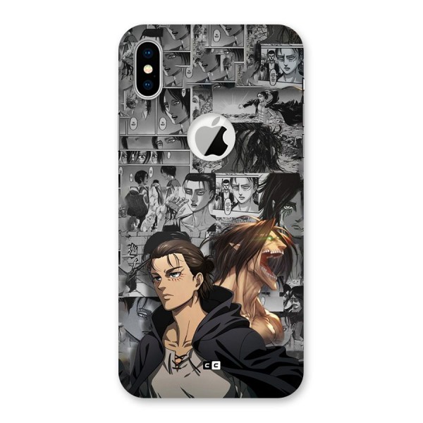 Eren Yeager Manga Back Case for iPhone X Logo Cut