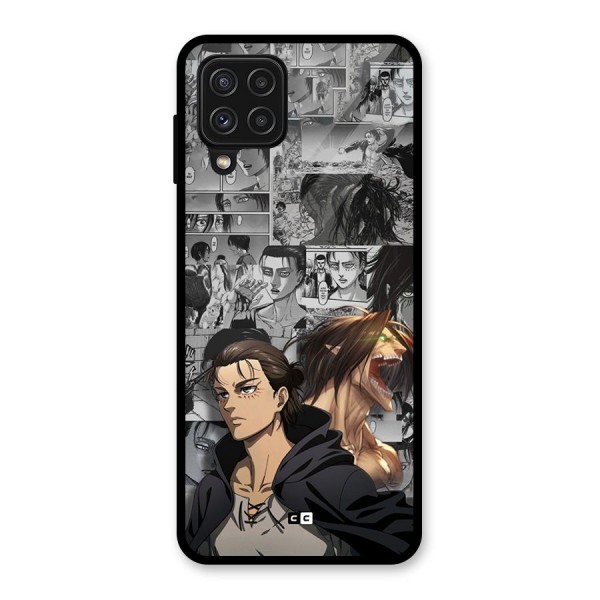 Eren Yeager Manga Glass Back Case for Galaxy A22 4G