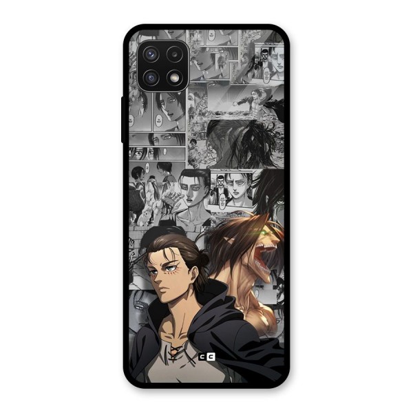 Eren Yeager Manga Glass Back Case for Galaxy A22 5G