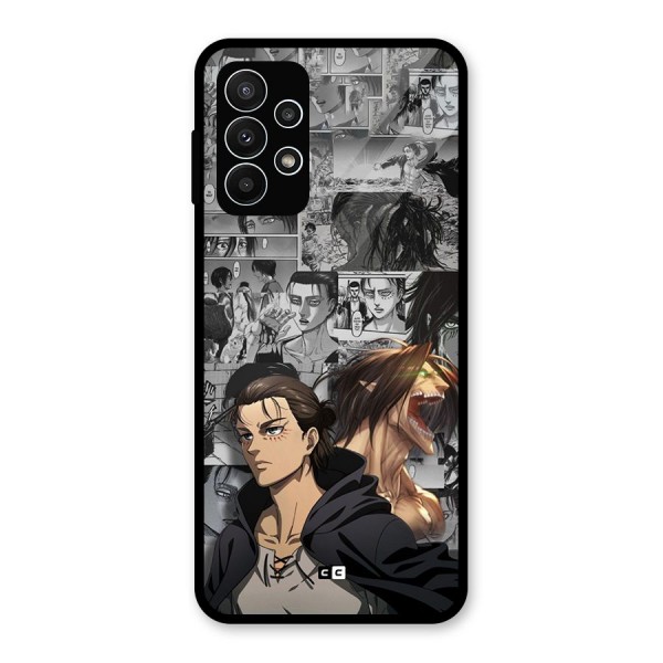 Eren Yeager Manga Glass Back Case for Galaxy A23