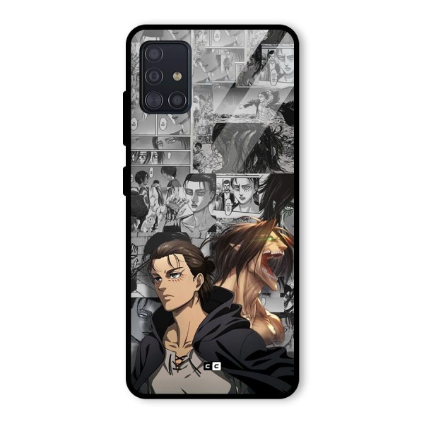 Eren Yeager Manga Glass Back Case for Galaxy A51