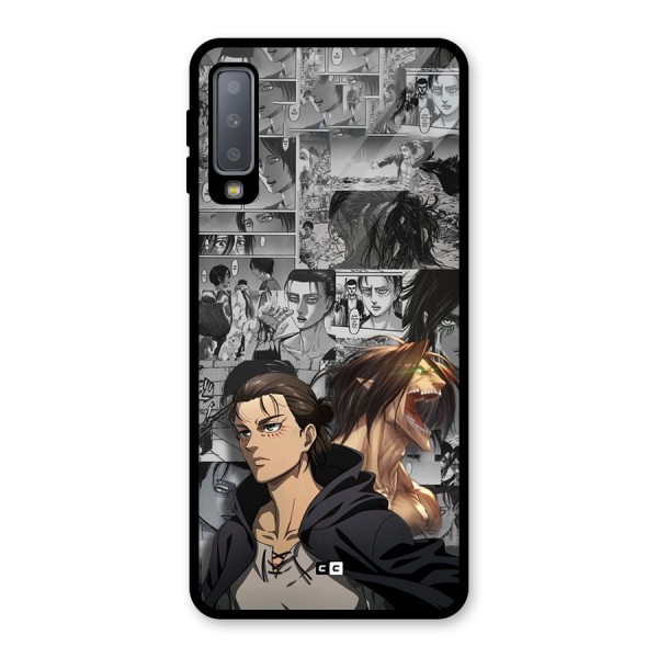 Eren Yeager Manga Glass Back Case for Galaxy A7 (2018)