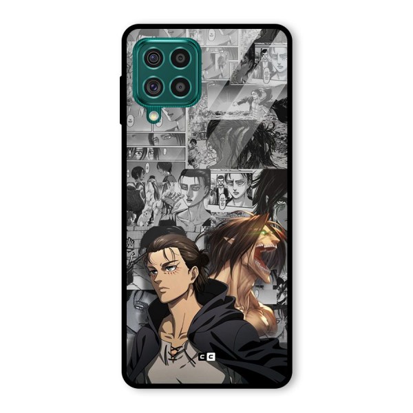 Eren Yeager Manga Glass Back Case for Galaxy F62