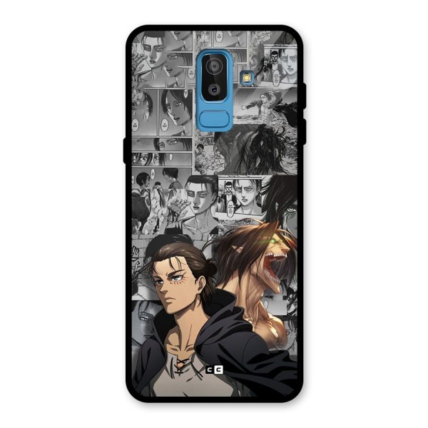 Eren Yeager Manga Glass Back Case for Galaxy J8