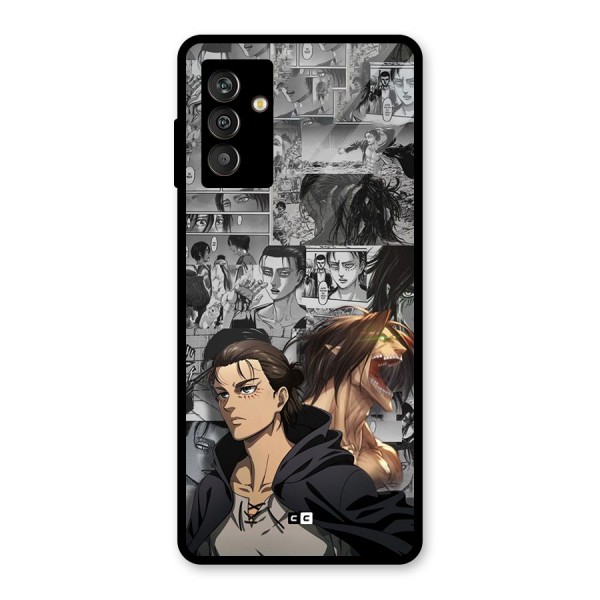 Eren Yeager Manga Glass Back Case for Galaxy M13