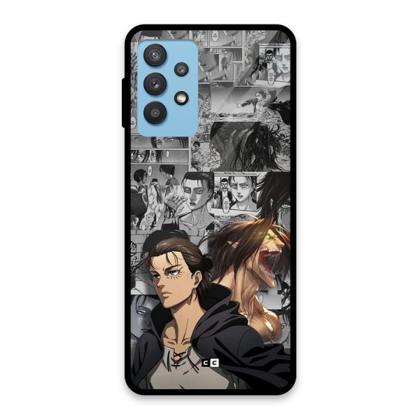 Eren Yeager Manga Glass Back Case for Galaxy M32 5G