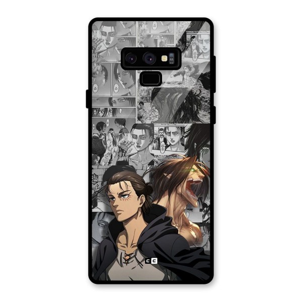 Eren Yeager Manga Glass Back Case for Galaxy Note 9