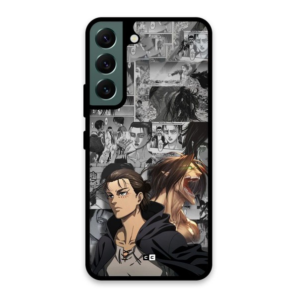 Eren Yeager Manga Glass Back Case for Galaxy S22 5G