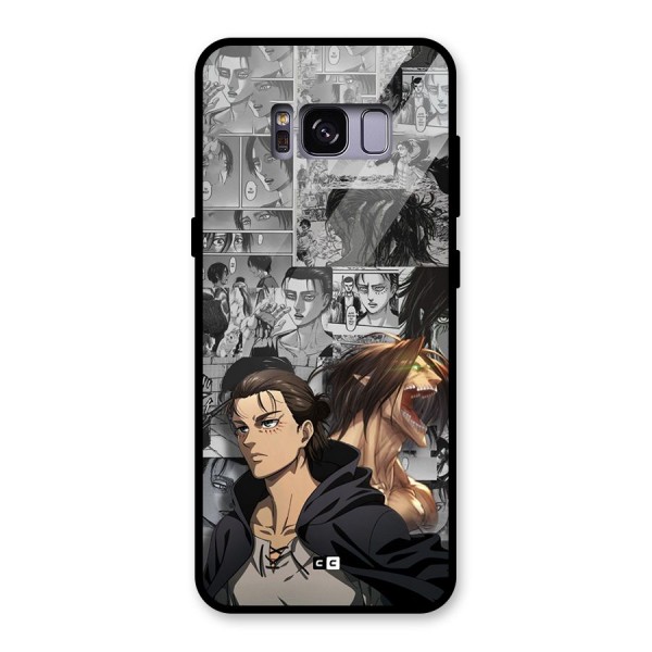 Eren Yeager Manga Glass Back Case for Galaxy S8