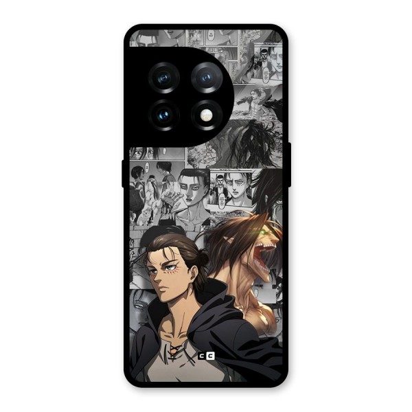 Eren Yeager Manga Glass Back Case for OnePlus 11
