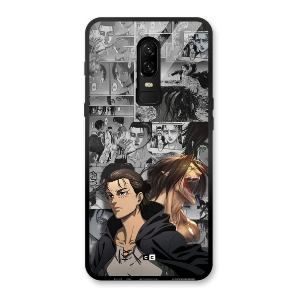 Eren Yeager Manga Glass Back Case for OnePlus 6