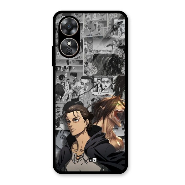 Eren Yeager Manga Glass Back Case for Oppo A17