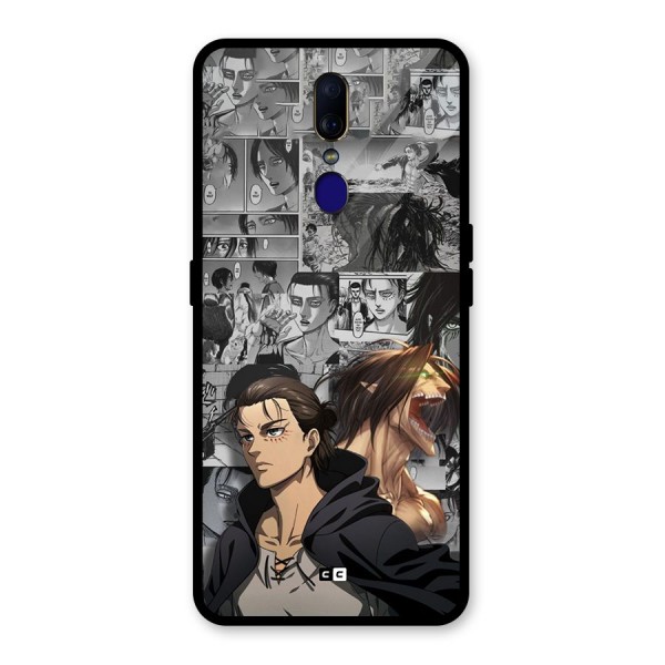 Eren Yeager Manga Glass Back Case for Oppo F11