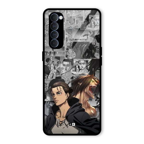 Eren Yeager Manga Glass Back Case for Oppo Reno4 Pro