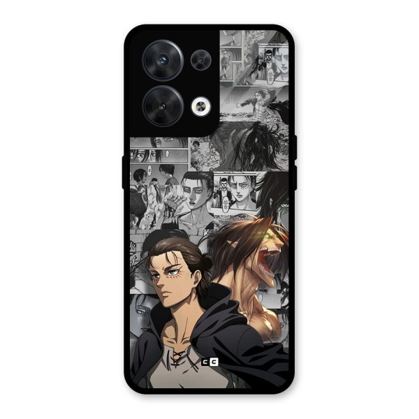 Eren Yeager Manga Glass Back Case for Oppo Reno8 5G