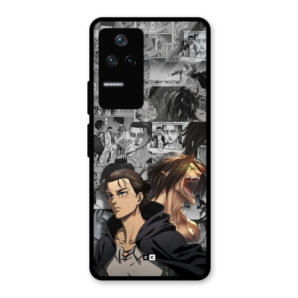 Eren Yeager Manga Glass Back Case for Poco F4 5G